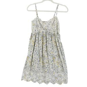 Joie Y2K Summer Mini Dress Med Babydoll Floral Eyelet Lace Girlie Smocked Soft